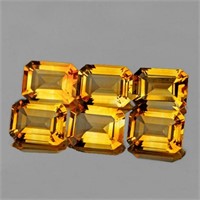 Natural Golden Yellow Citrine 6 Pcs {Flawless-VVS1