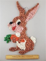Vintage Melted Plastic Popcorn Bunny 21" H