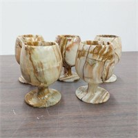 Natural Onyx Stone Goblets set of 5