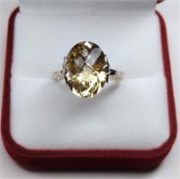 Beautiful Sterling Citrine Filigree Ring
