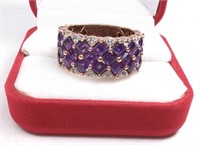 Sterling Rose Gold Purple Amethyst Ring