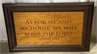 (L) 
Carved Wooden Joshua 24:15 Bible Quote