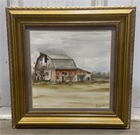 (L) 
Framed Artwork of Barn Scene by Don