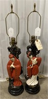 (BN) 
Pair of Oriental Geisha Lamps (
Approx