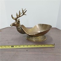 Large Brass Stag Bowl Andrea by Sadek MCM