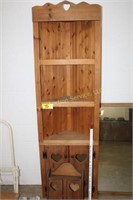 Corner shelf & small wooden cabinet