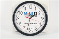 MOBIL RACING PLASTIC WALL CLOCK 10"