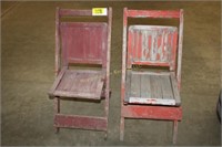 2 Wooden folding chairs