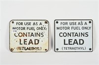2 CONTAINS LEAD SSP PUMP SIGNS