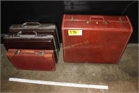 Vintage brief cases/luggage & backgammon game