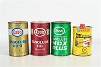 4 ESSO MOTOR OIL AND VARSOL CANS