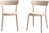 Armless Bistro Dining Chair-Set of 2 - Beige