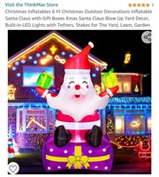 MSRP $45 6 Ft Inflatable Yard LED Santa