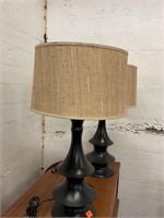 Pair Mid Century Style Lamps with Shades