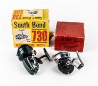 2 Sport Fishing Spinning Reels South Bend & Airex