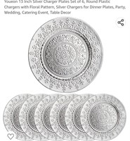 MSRP $20 Set 6 Silver charger plates