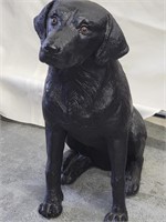 Life size black Labrador resin Statue look at