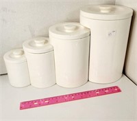 4pc White Canister Set