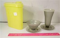 Tupperware Juice Container & 2 Sundae Cups