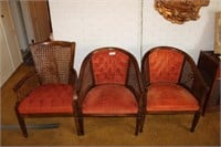 (3) Cane & Wood Vintage Side Chairs