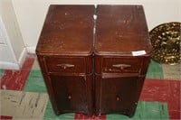 (2) Wood Side Tables/Cabinets