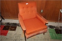 Orange Mid Century Lounge Chair Upholstered