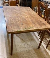 Vintage oak veneer table with side extension