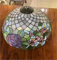 Large stained glass-style lampshade with 20 inch
