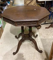 Antique octagonal side table with four legs and