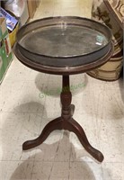 Small three legged side table with serving tray