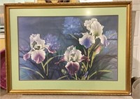 Framed and double matted print of watercolor