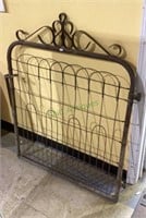 Antique metal fence gate measures 43 tall by 32