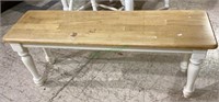 Oak and white laminate bench measures 47 x 18