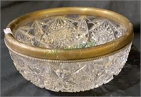 Amazing cut crystal serving bowl with hall marked