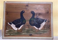 Original painting on board depicting two ducks.