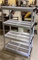 Four tier plastic shelf rack measures 55 x 36 x
