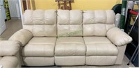 Cream color three seater couch with  recliners