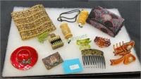 Eclectic tray lot includes assorted vintage hair