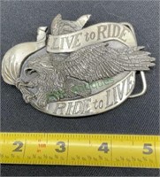 Live to ride - ride to live belt buckle(1163)