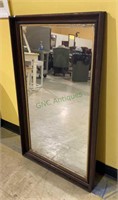 Antique rectangle shaped wall mirror with wood