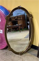 Vintage Victorian style wall mirror measures 36