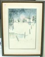 UNSIGNED FRAMED WATERCOLOR