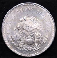 1948 MEXICO SILVER 5 PESOS CH BU