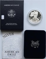 2000 PROOF SILVER EAGLE W BOX PAPERS