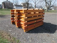 12 heavy-duty pallet rack shelves, 8'