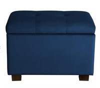 Velvet Storage Ottoman