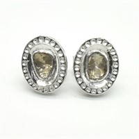$400 Silver Diamond (0.6ct) Earrings
