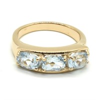$260 RoseGold Plated Sil Blue Topaz(1.35ct) Ring