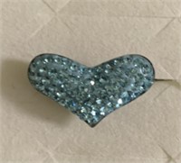Light blue crystal (RND) ring in sterling silver