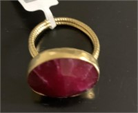 Enhanced ruby goldtone ring (size 9)